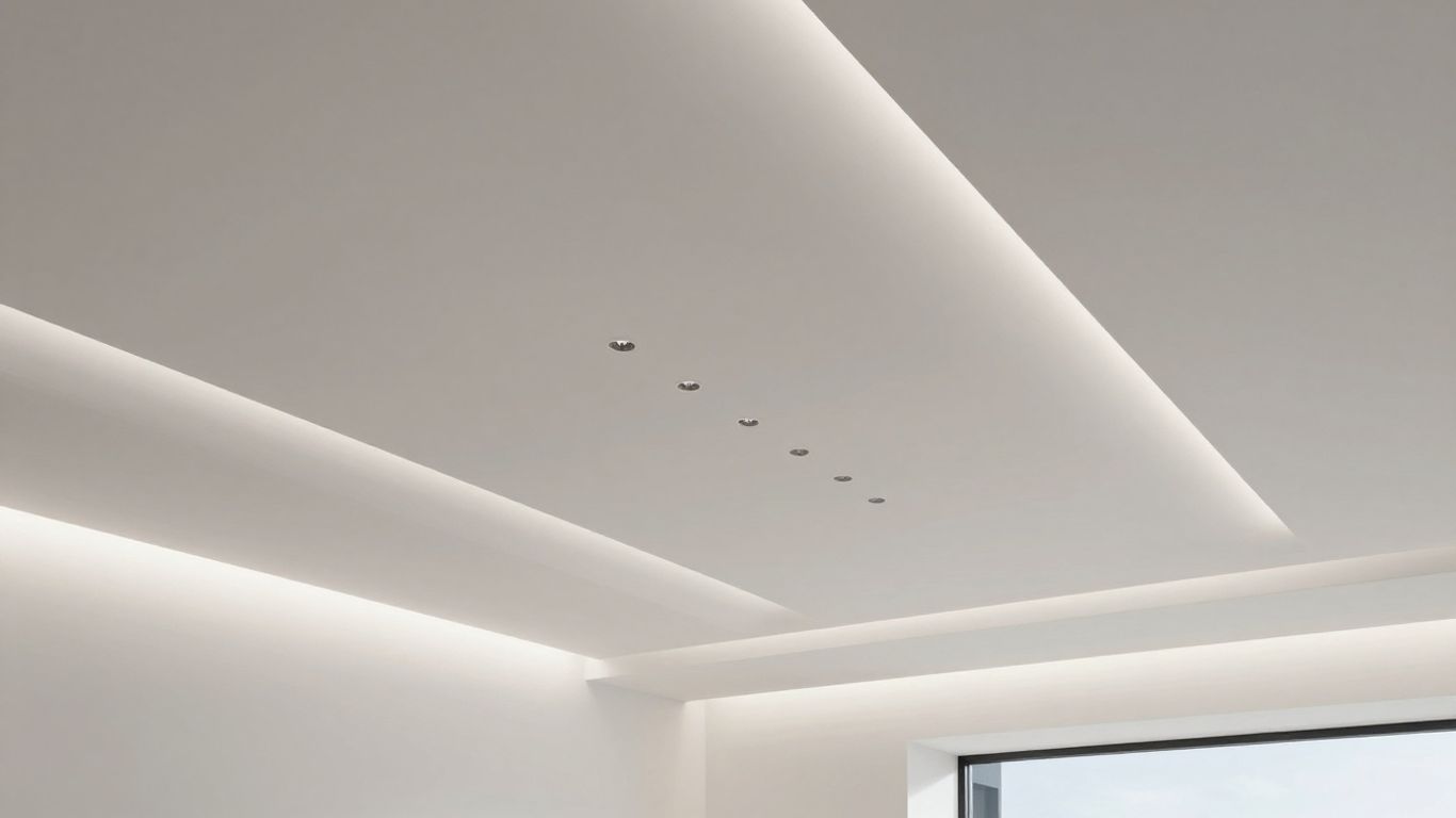 Modern stretch ceiling in a Bangkok apartment.