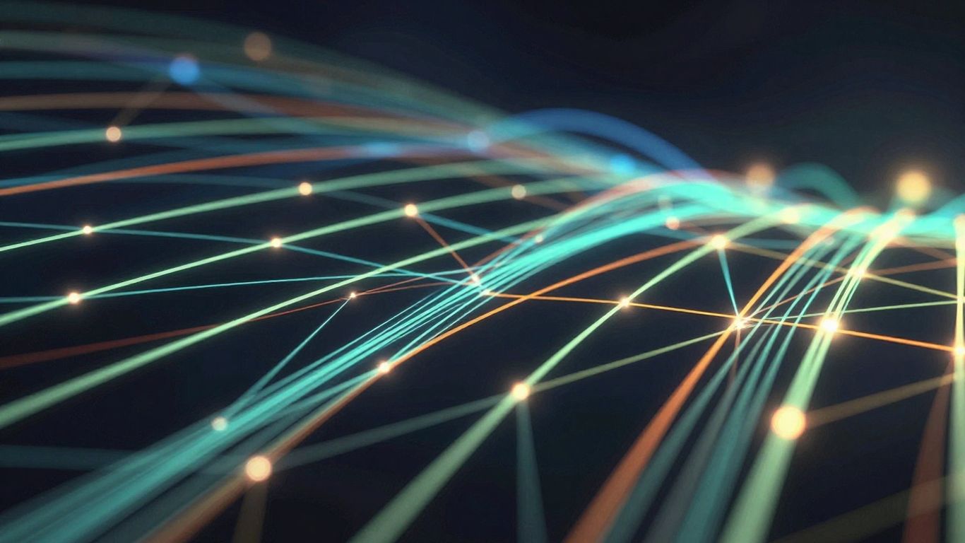 Abstract network of glowing lines symbolizing SEO growth.