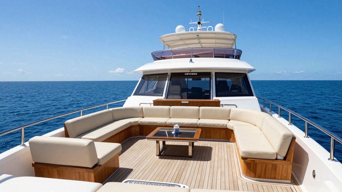 The luxurious 'Ohana' yacht sailing on a sunny day.
