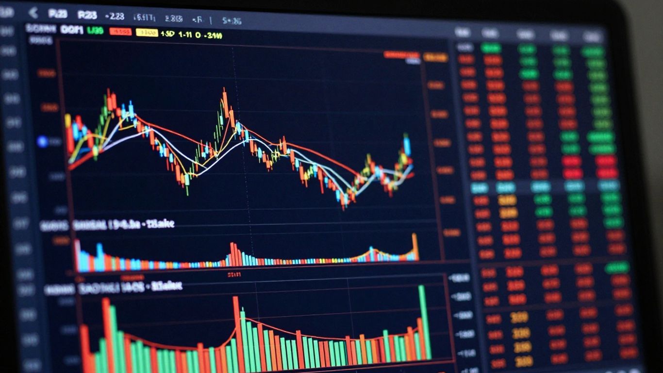 Financial trading interface on a computer screen.