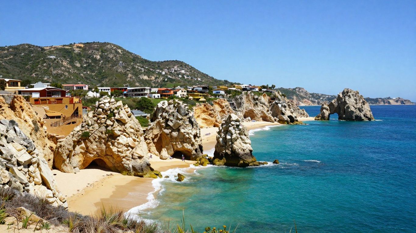 Cabo San Lucas coastline with El Arco rock formation.