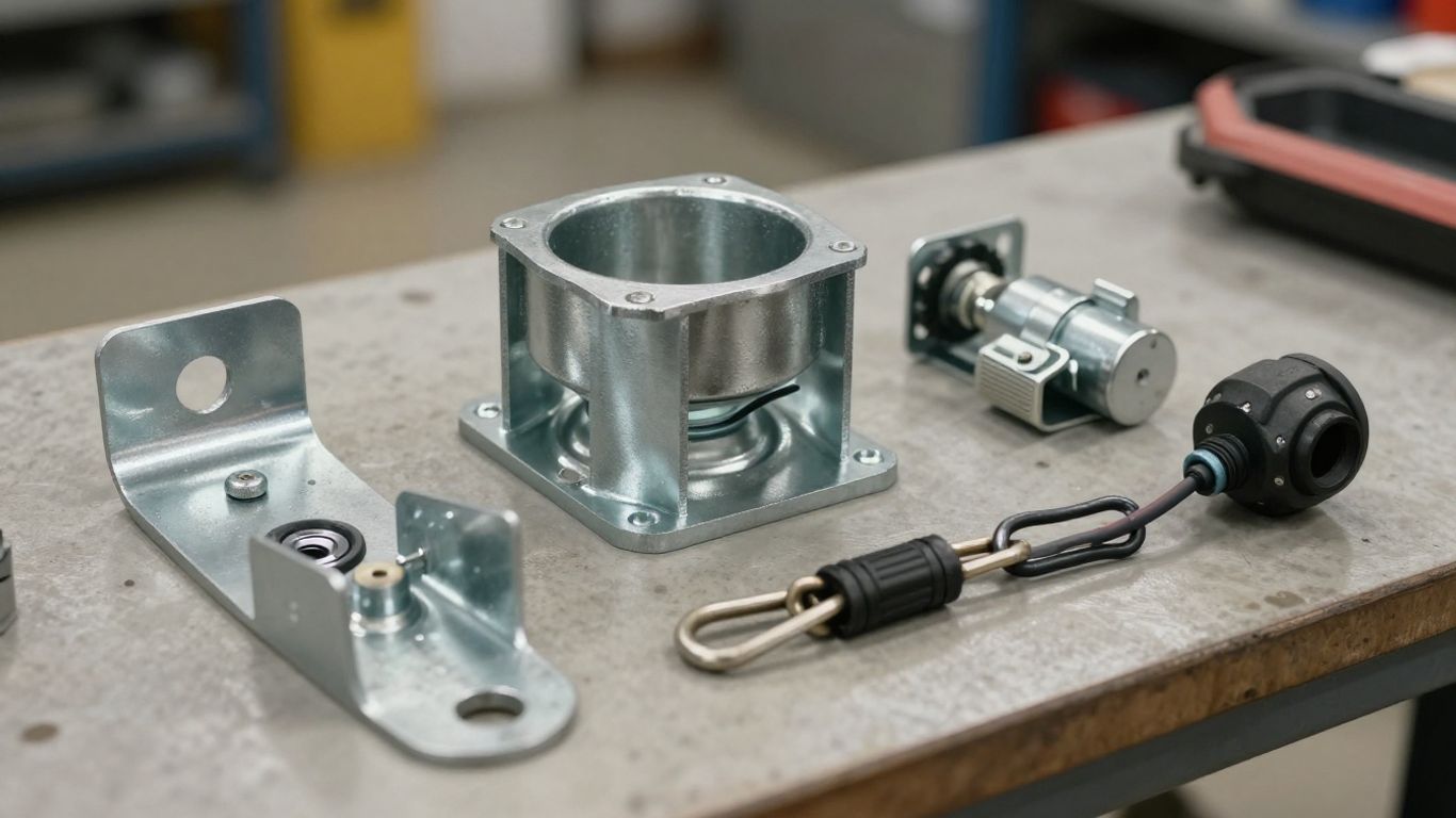 Steel tow receiver and wiring components