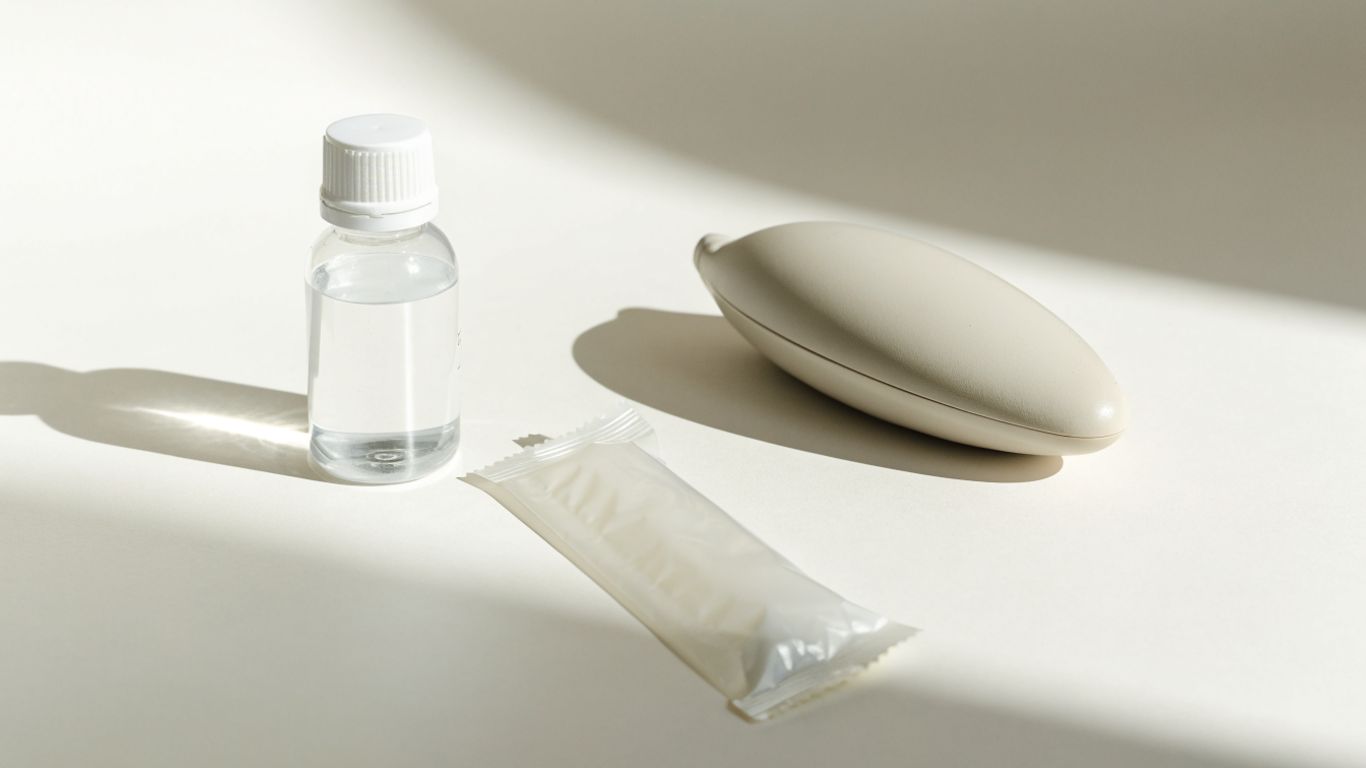 Lubricant gel with a sealed condom and personal toy