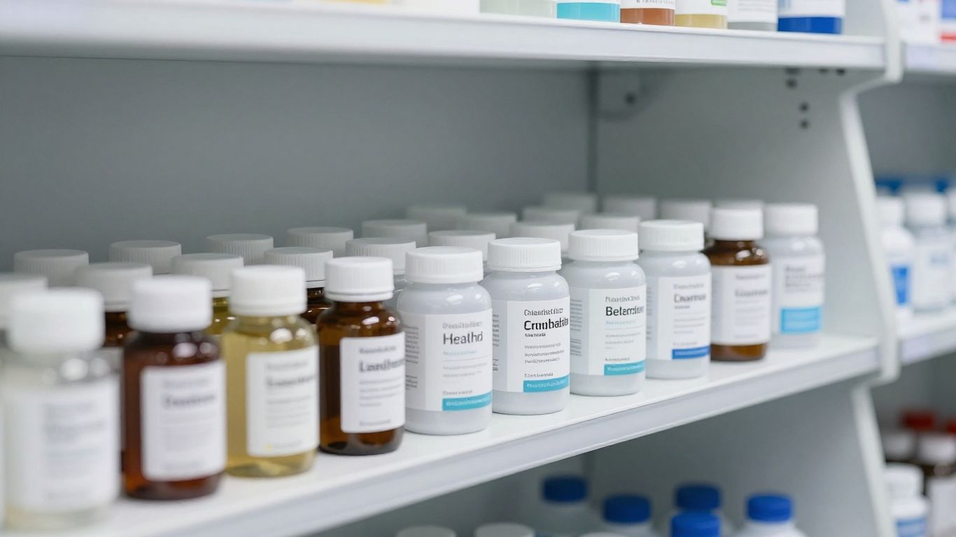 A clean facility showing packaged nutrition and health goods