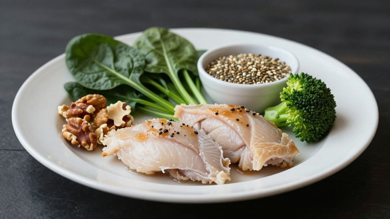 Balanced plate of thyroid-friendly foods