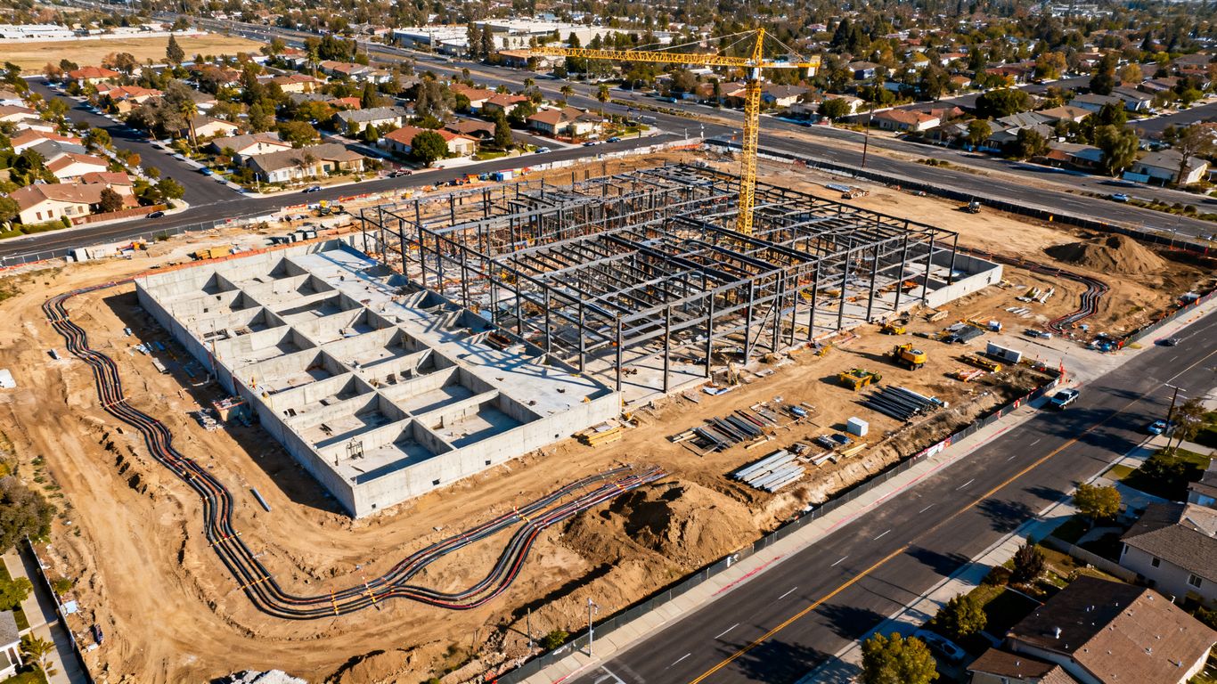 Aerial view of Santa Clara data center construction