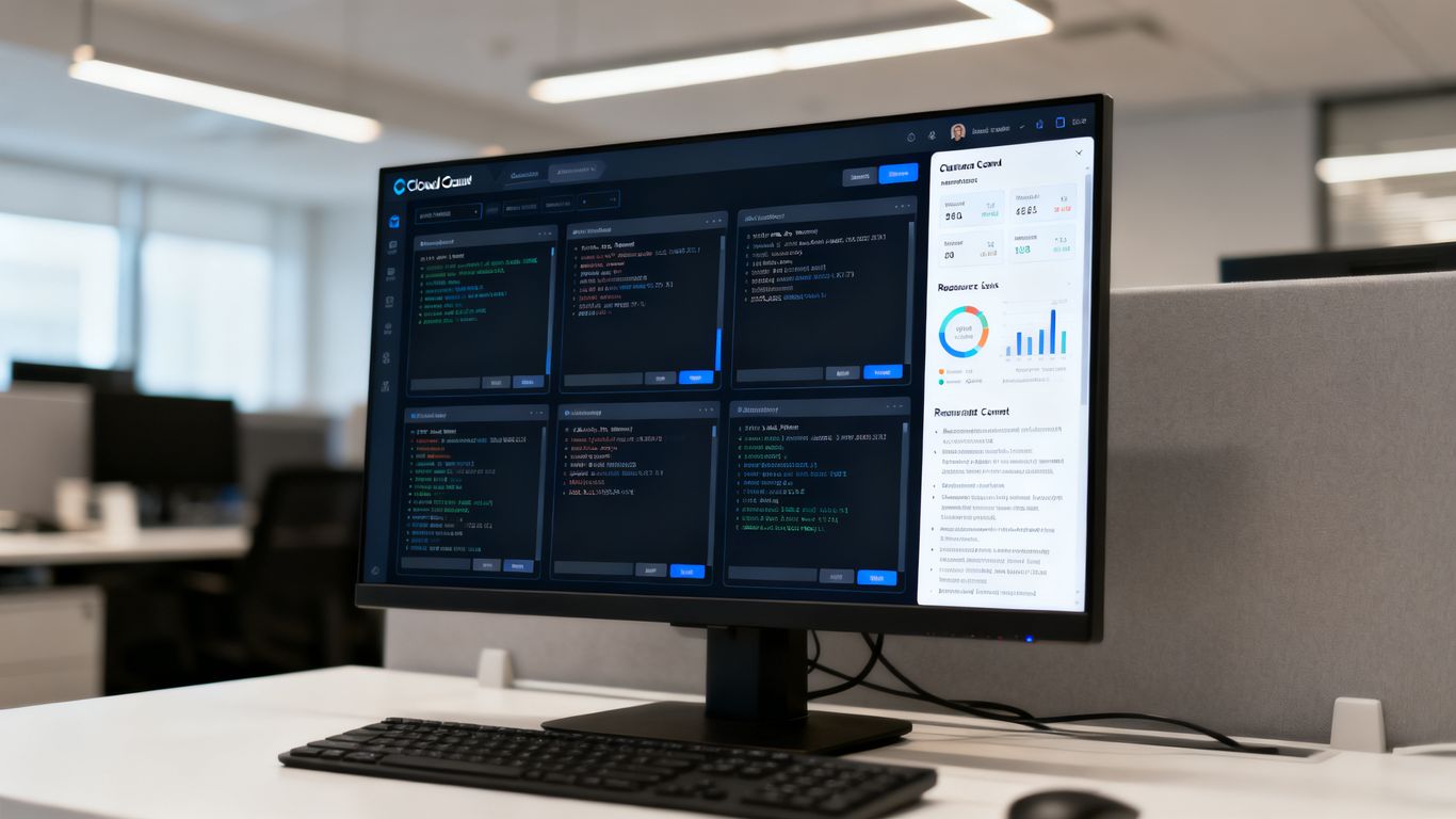 Cloud console view showing an AI assistant sidebar