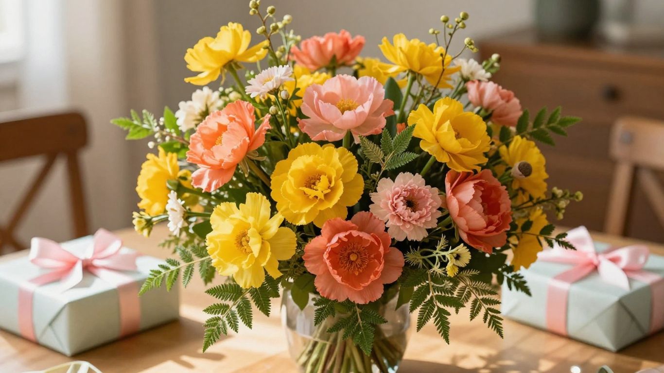 Colorful flowers arranged for celebrations