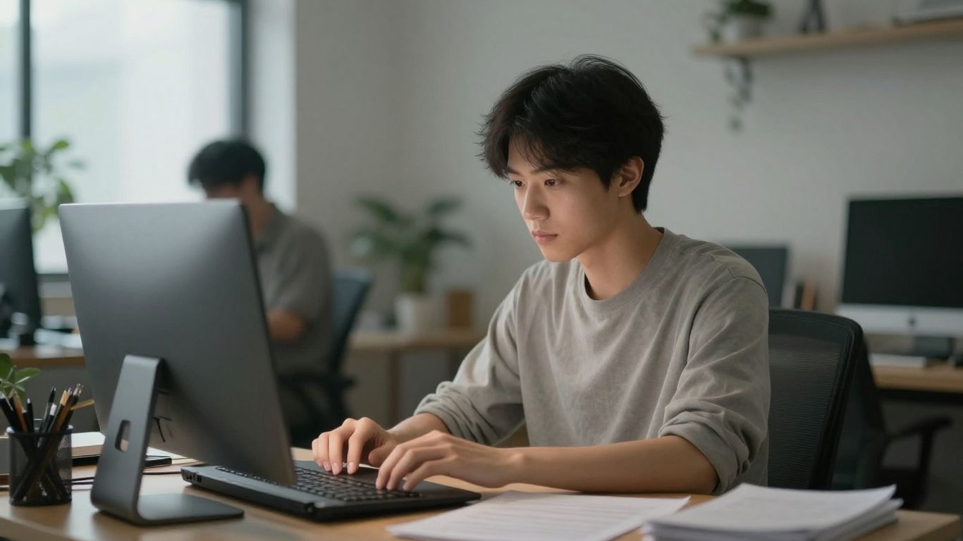 Person in a focused zone, shielded from distractions.