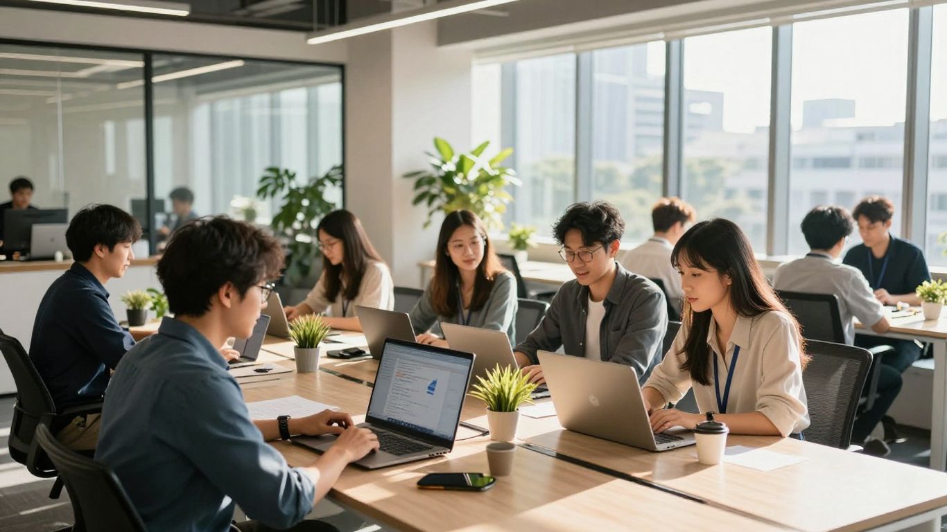 Singapore SEO agency office with team collaboration.