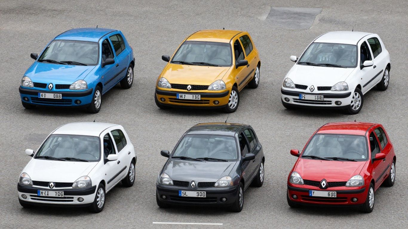 Drei Renault Clio Generationen aufgereiht