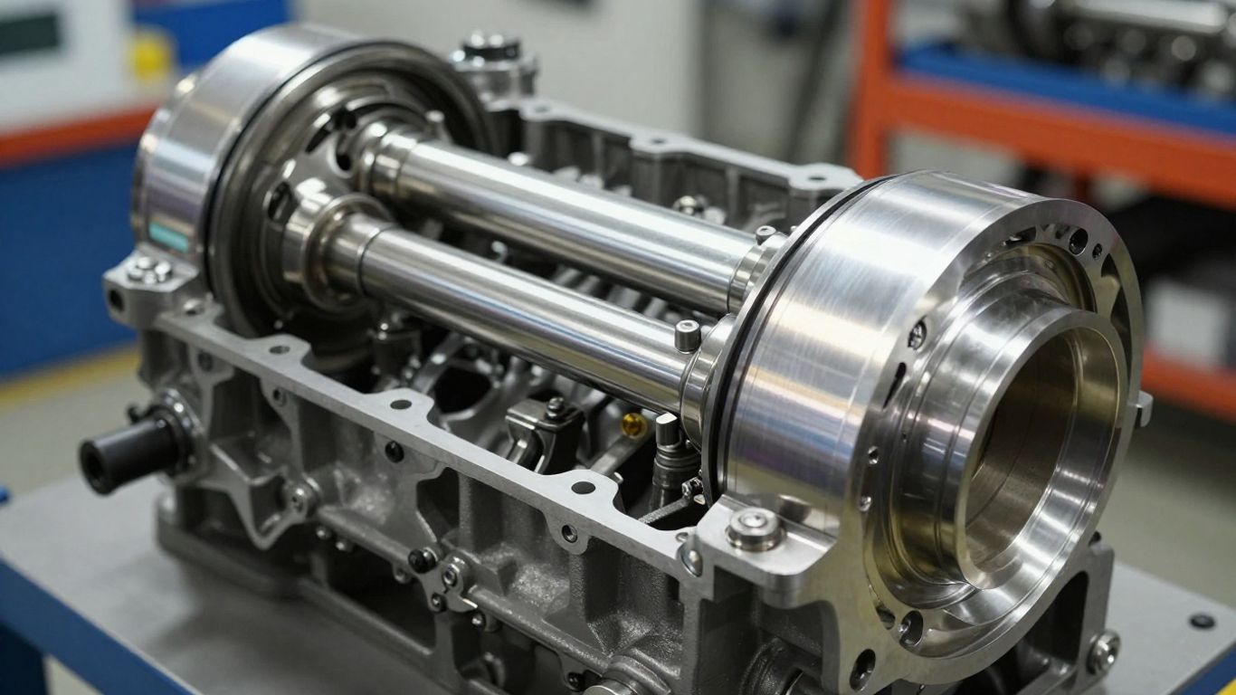 Cross-section of an internal combustion engine block