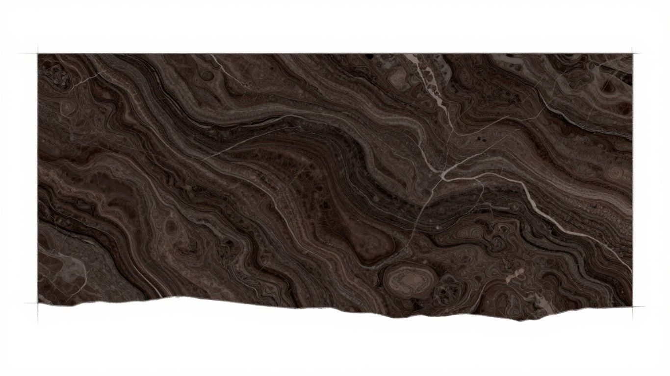 Sketch of dark Emperador marble slabs
