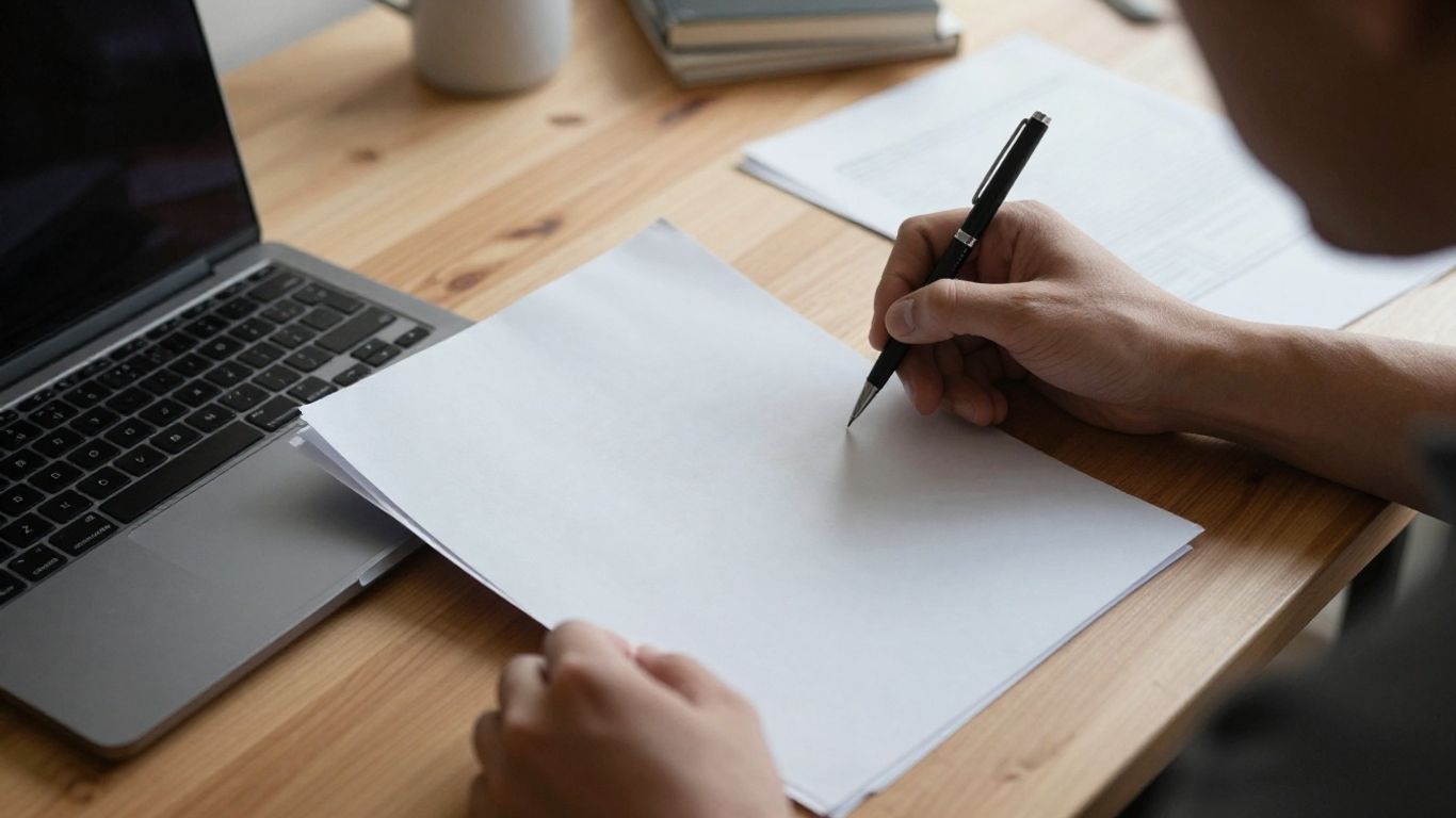 Person reviewing account records at a desk
