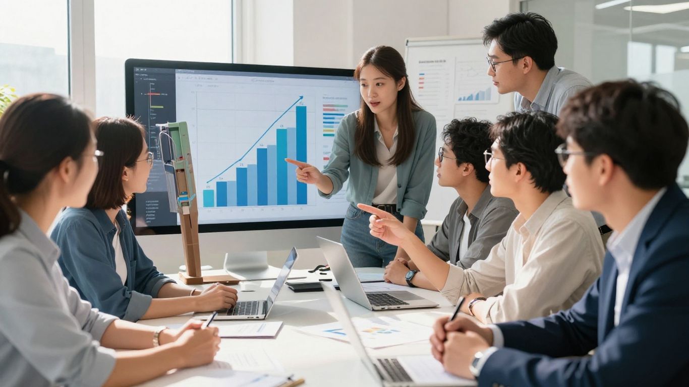 Marketing agency team achieving growth and success.