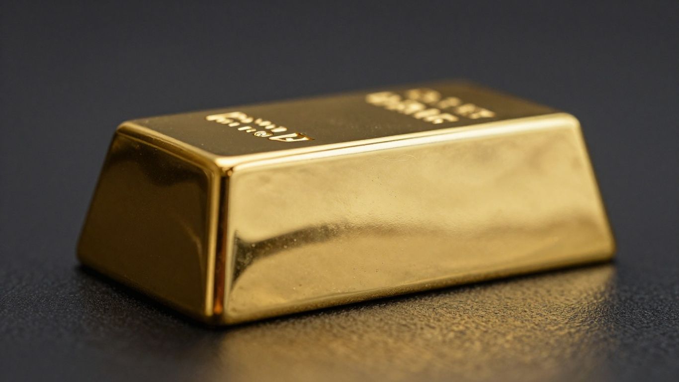 深色背景上闪亮的金条。