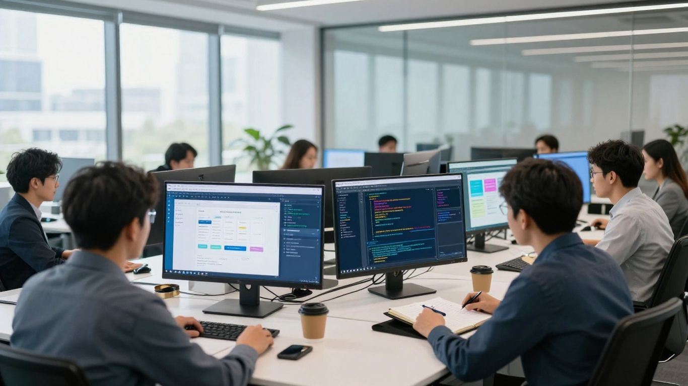 Technical SEO team reviewing website architecture
