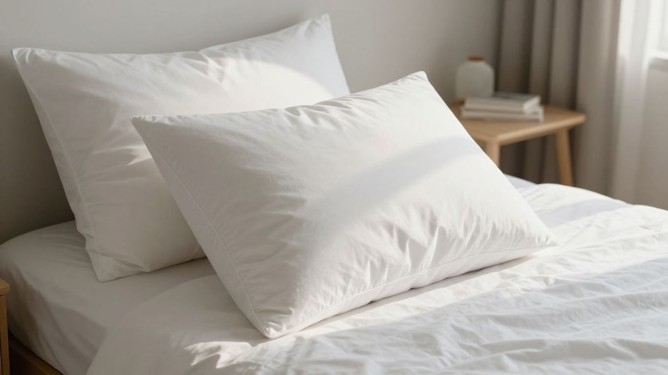 Plush white Parachute pillow on a bed.