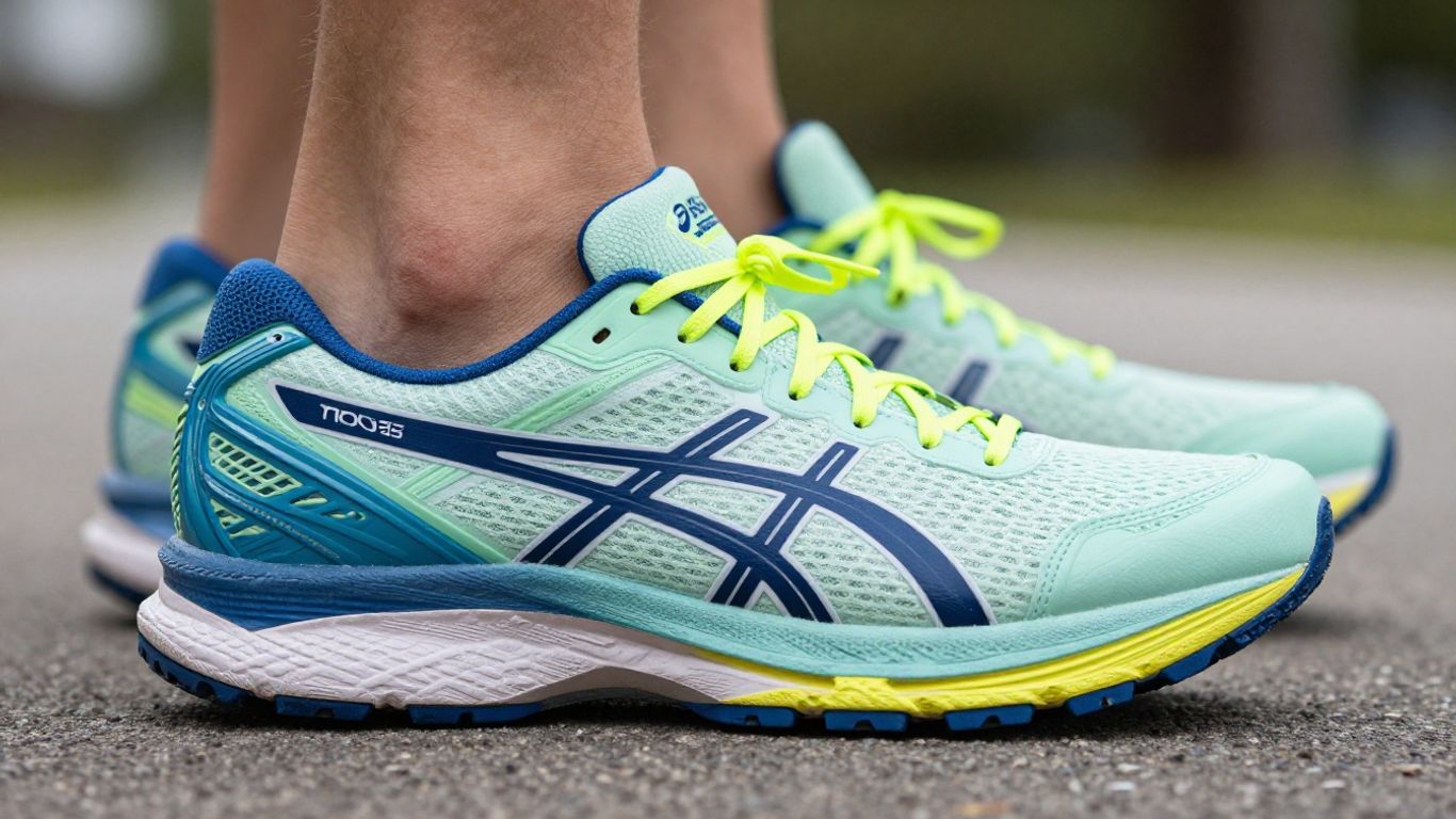 ASICS Noosa Tri 17 running shoe, vibrant colors, athletic design.