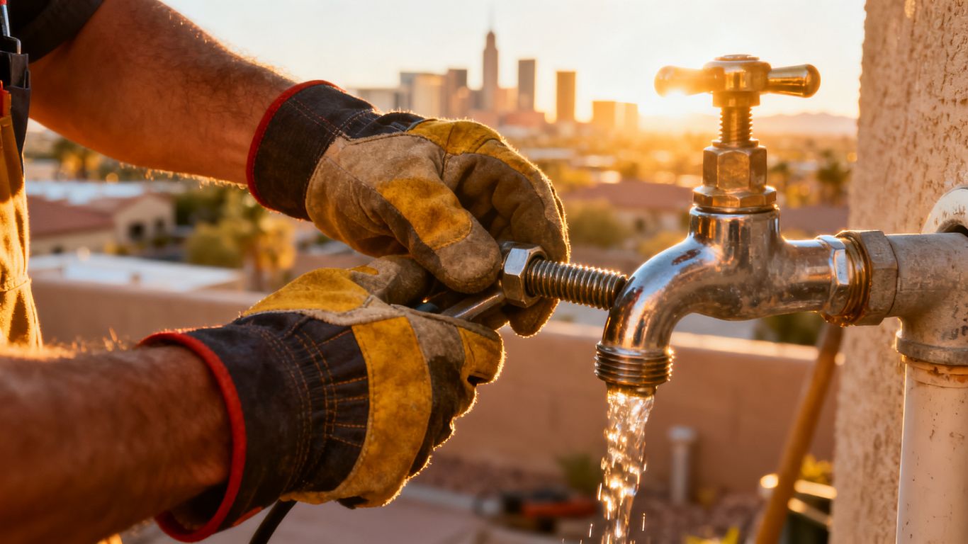 Phoenix home repair services: fixing a leaky faucet.