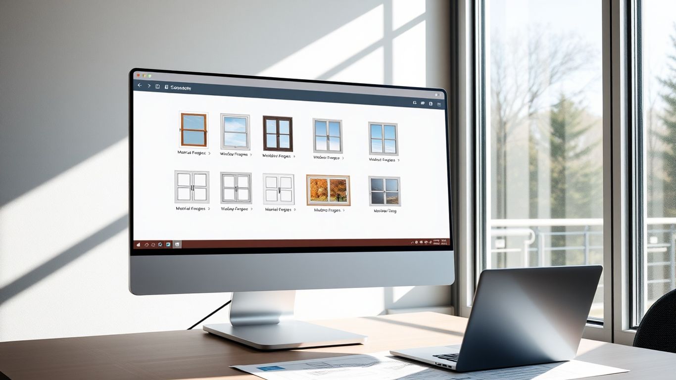 Computer screen showing window estimating software interface.