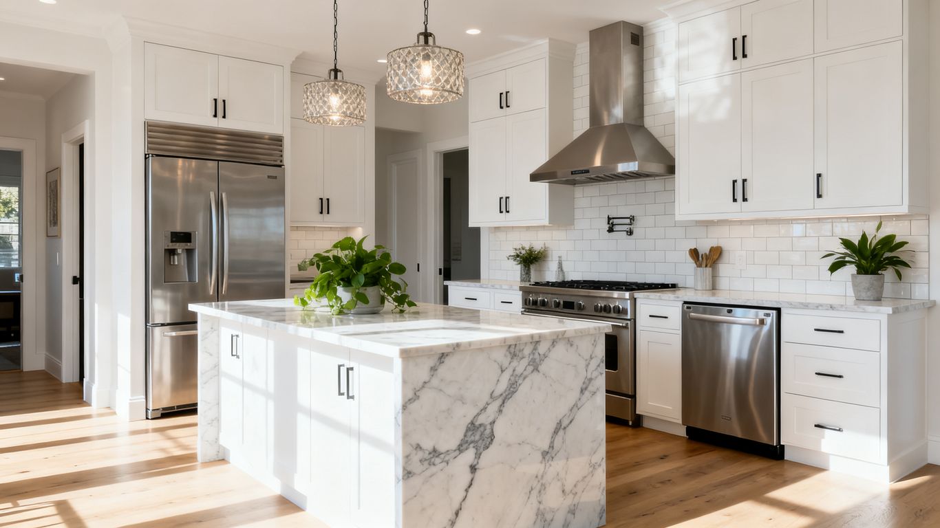 A finished kitchen remodel with new counters
