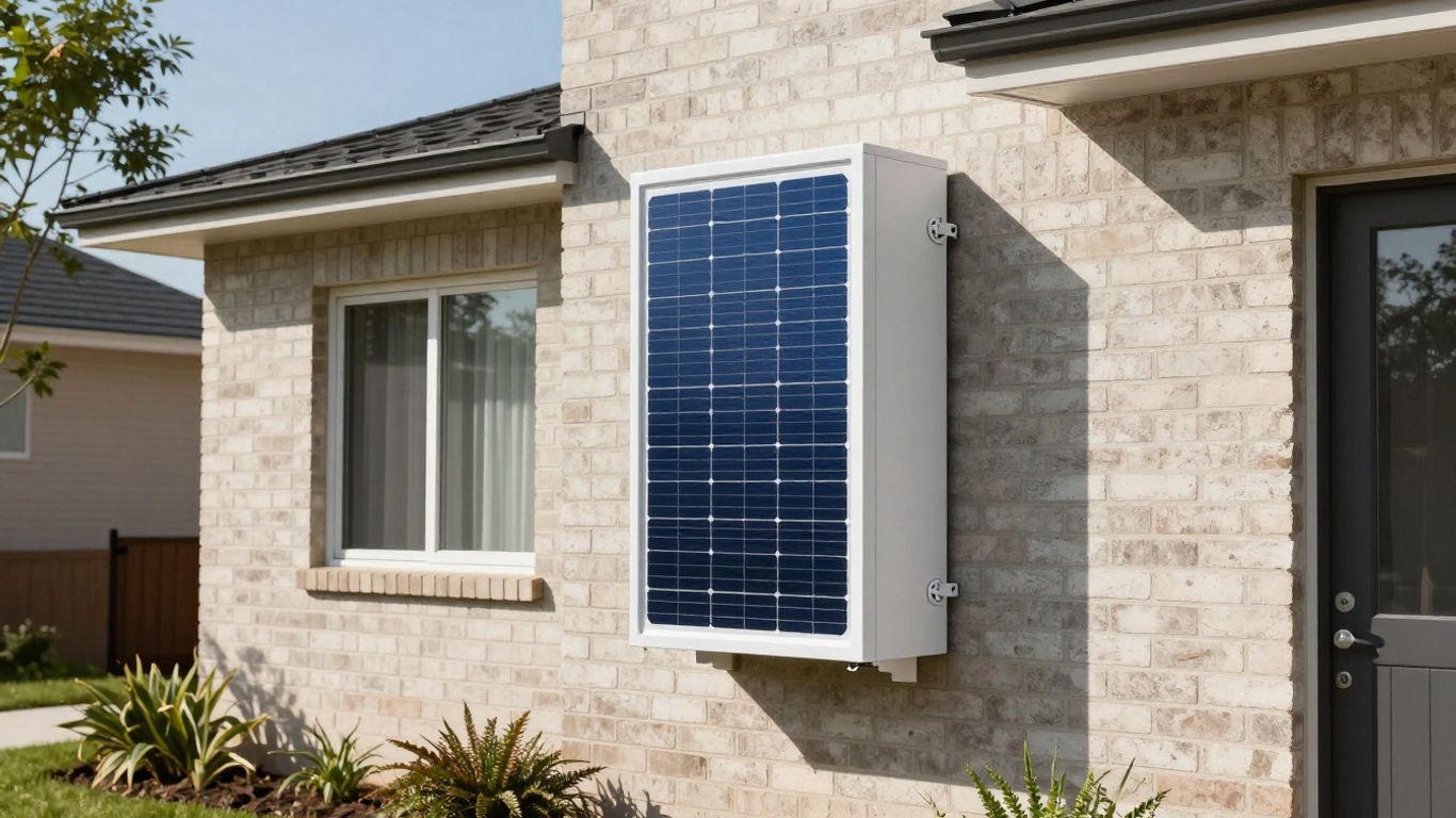 Solar battery installation in a modern suburban home