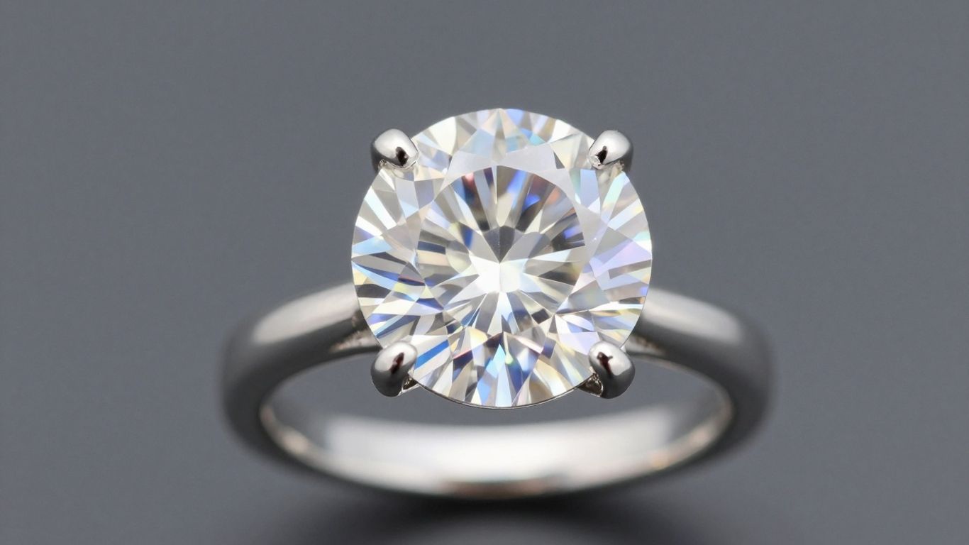 Modern engagement ring with unique setting and sparkling diamond.