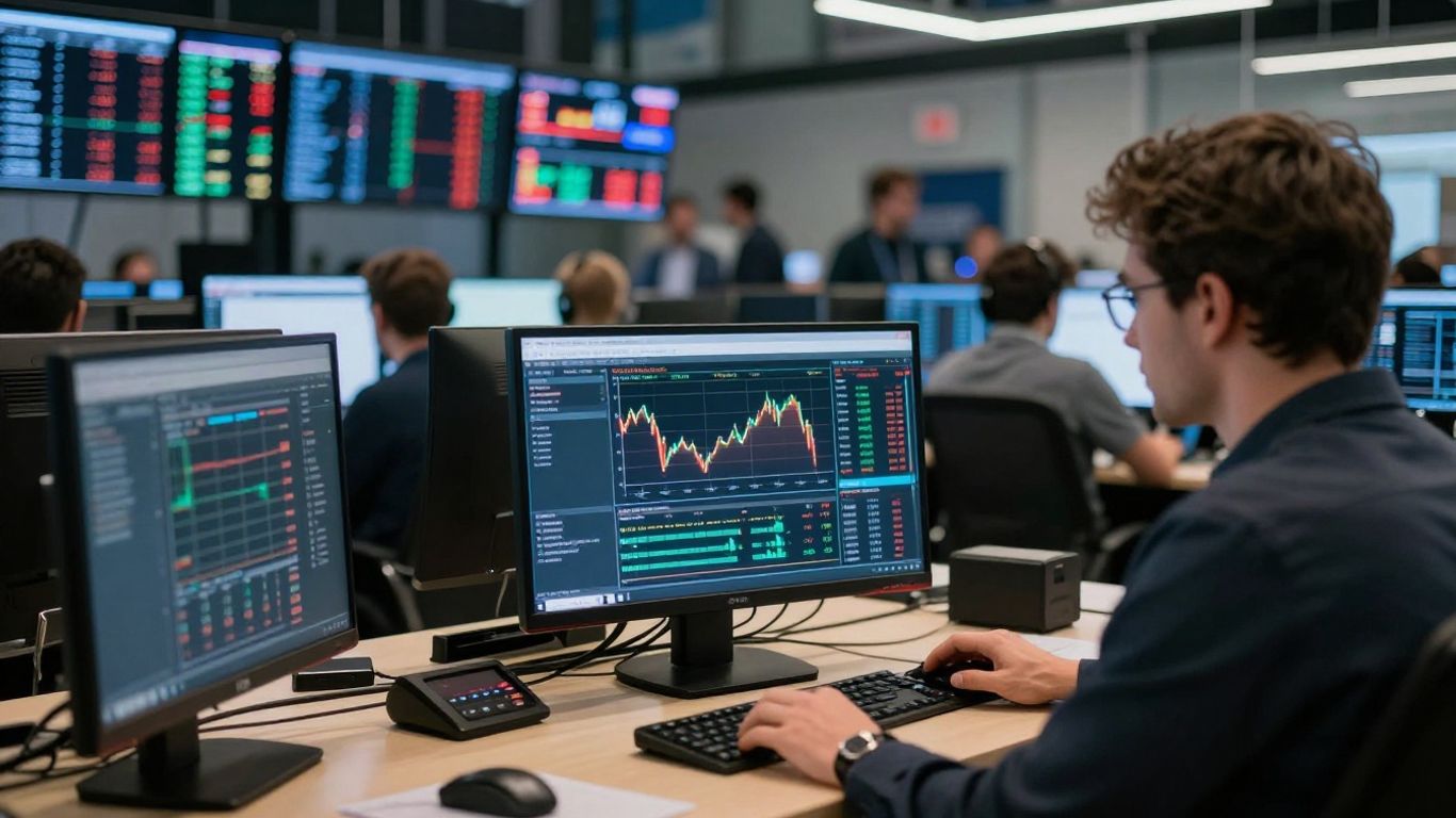 Forex and stock trading comparison visual