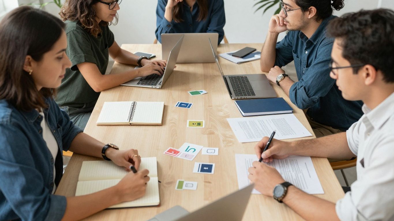 Marketing team planning helpful customer content