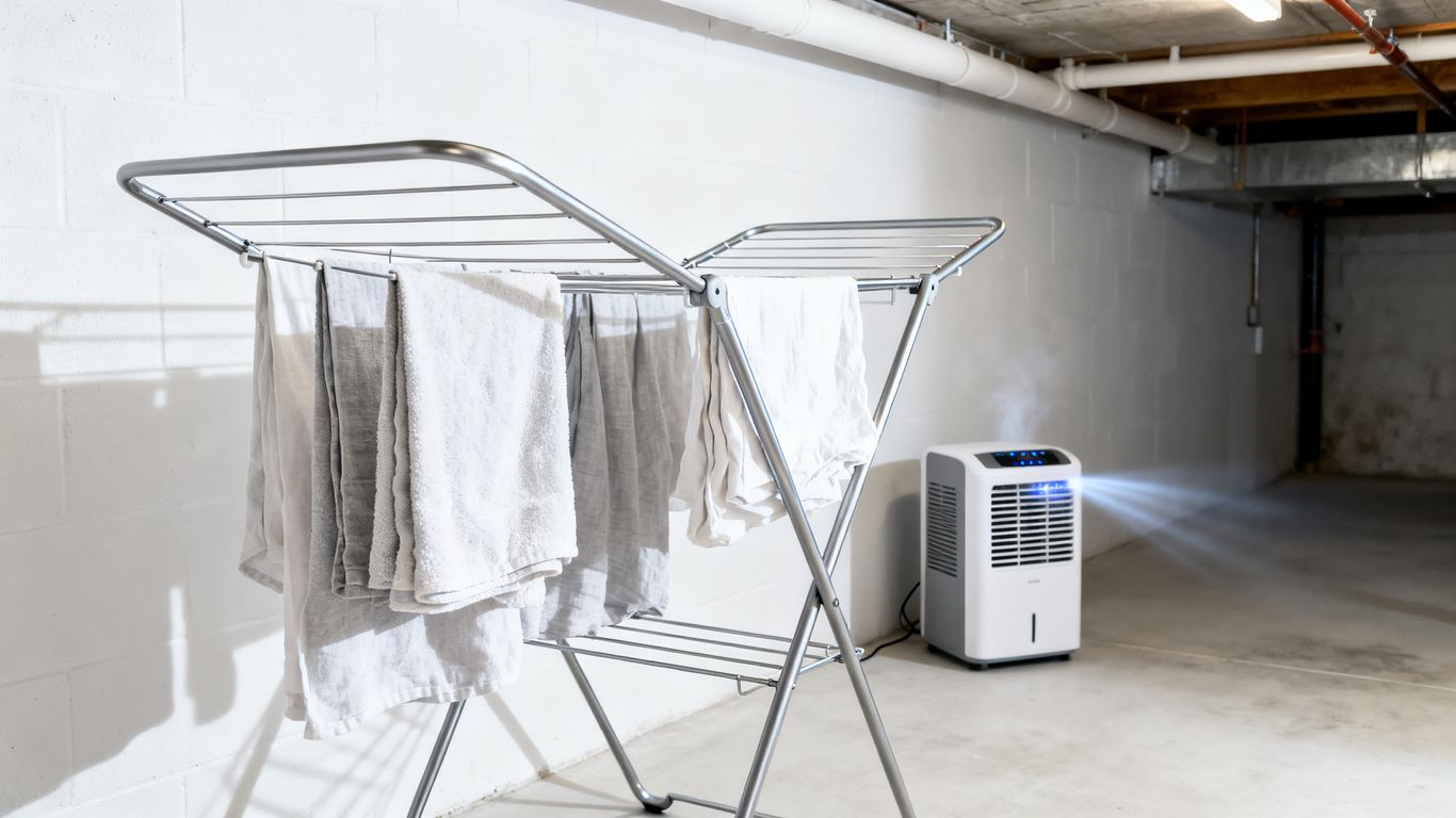 Dry laundry in the basement