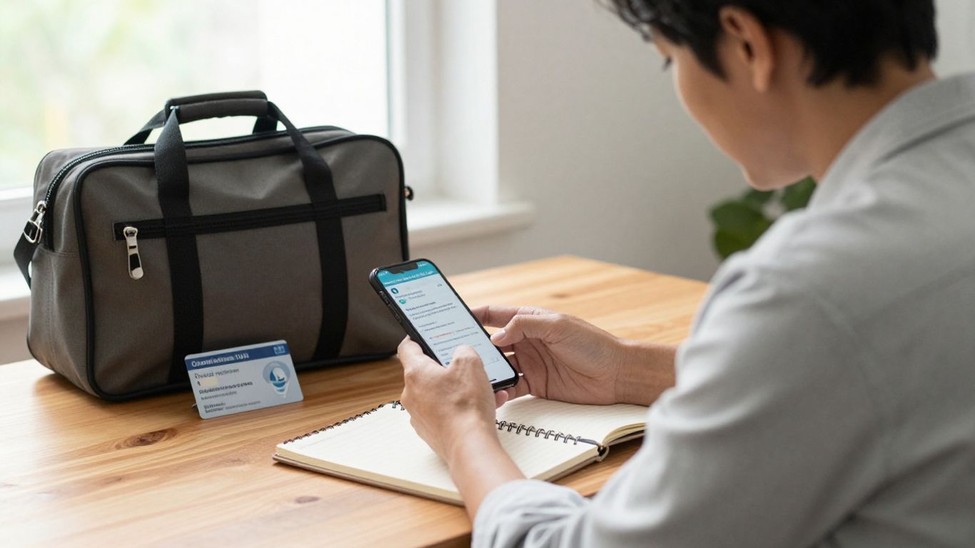 Person choosing between healthcare options on phone