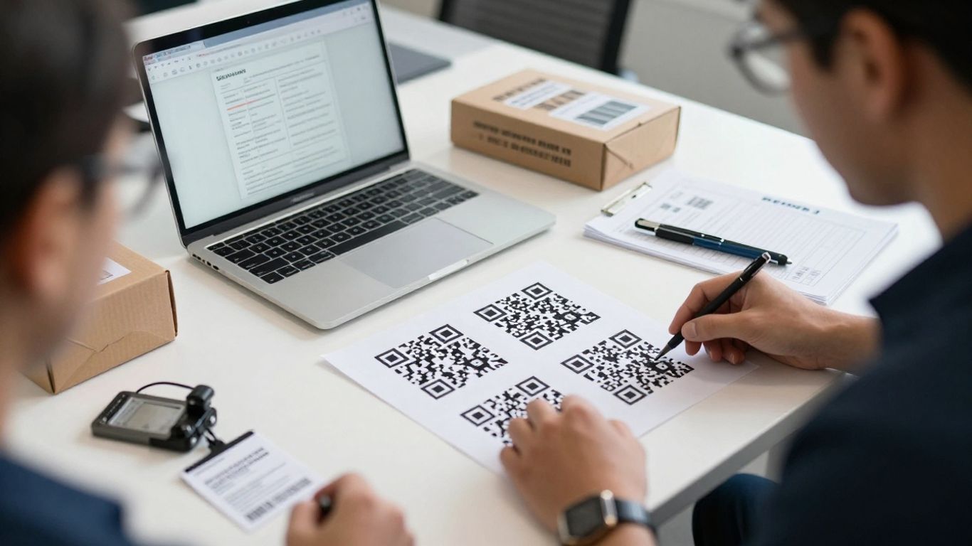 Team reviewing QR scan activity from printed campaigns