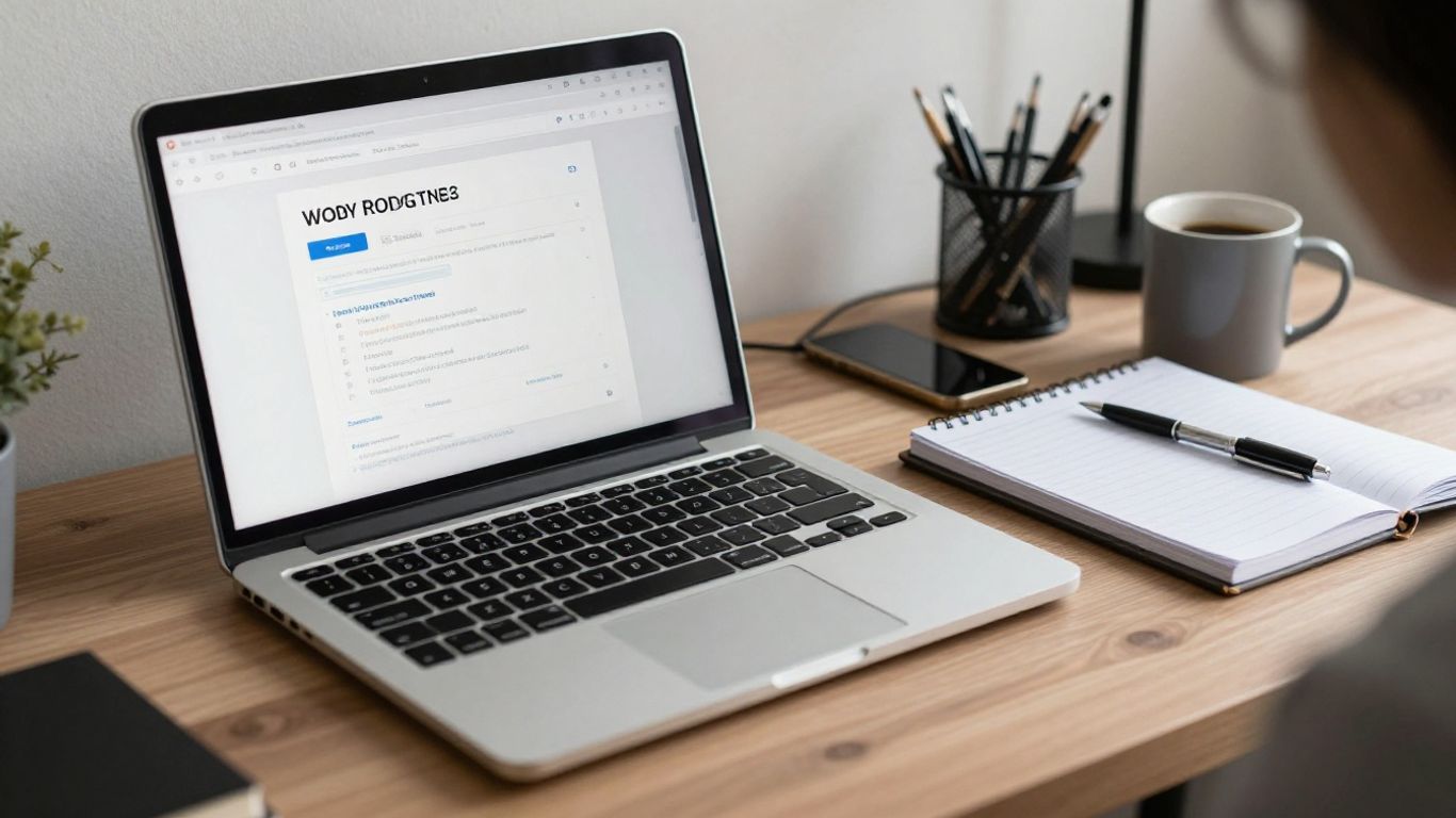 Desktop workspace with local WordPress site