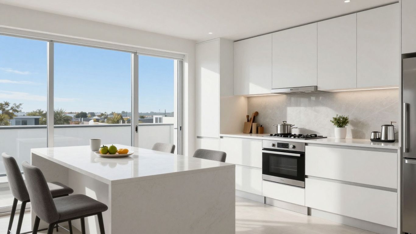 Modern kitchen and living room