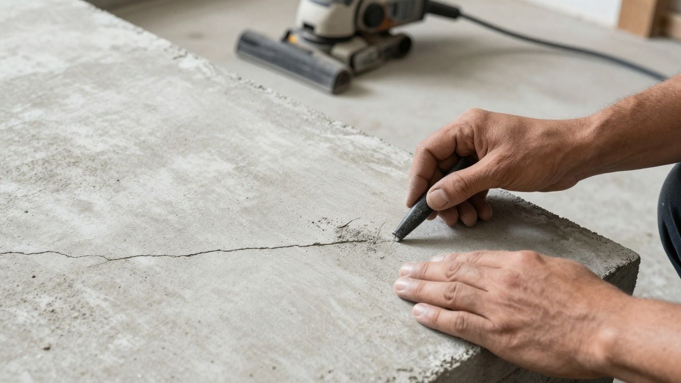 Concrete slab inspection before grinding work begins