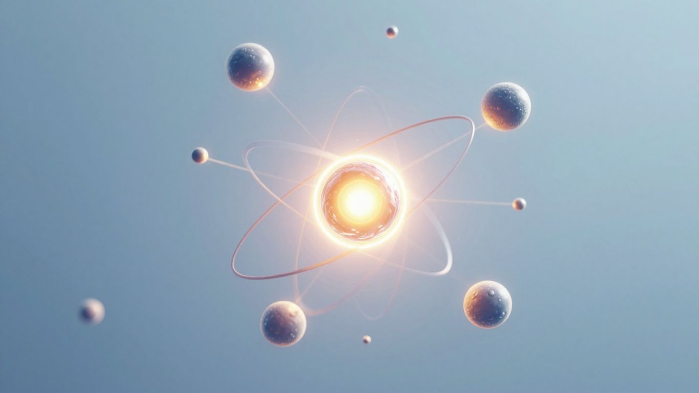 Glowing atom graphic symbolizing SEO success and keyword ranking.
