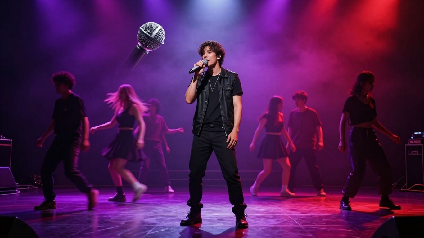 Singer avatar performing in a cinematic music video