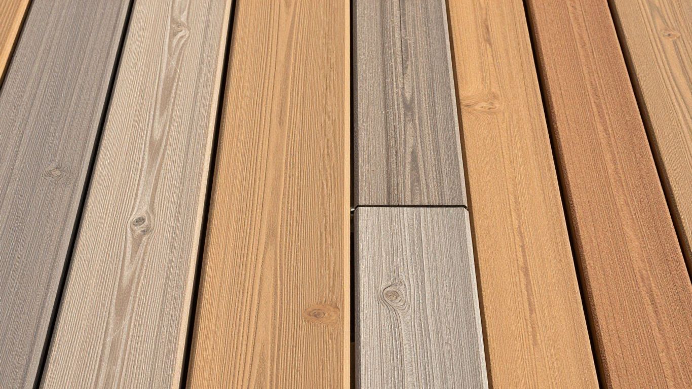 Various 16 ft deck boards with different textures.