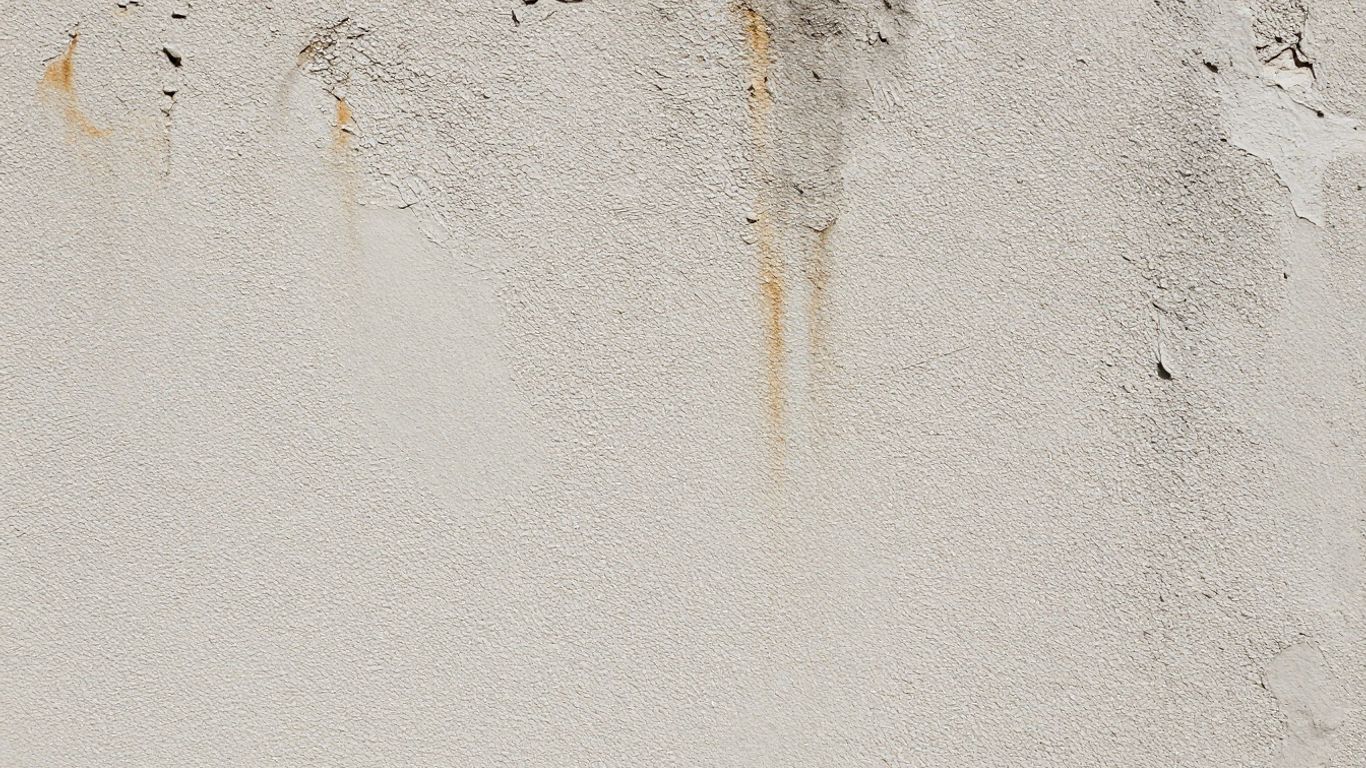 Damp proof rendering on a textured exterior wall.