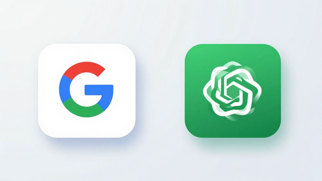 Logos de Google Bard et ChatGPT côte à côte.