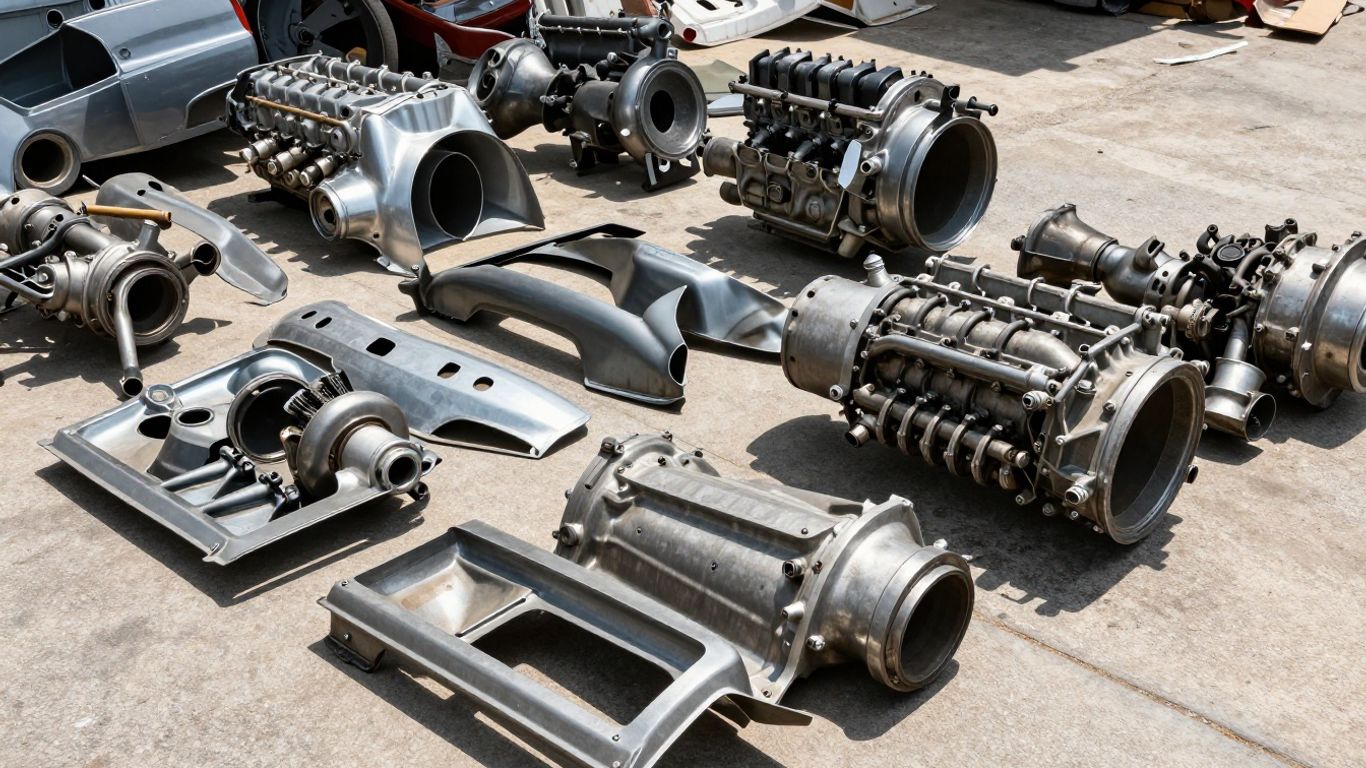 Chrysler car parts at a Hobart wrecking yard.