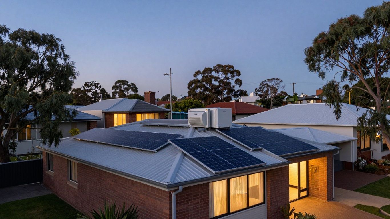 Australian suburban battery installation exterior