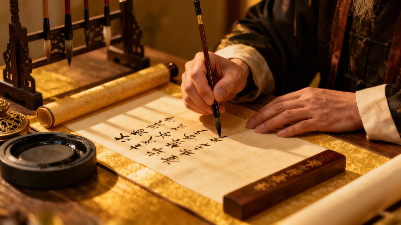 專業命理師製作命書的特寫