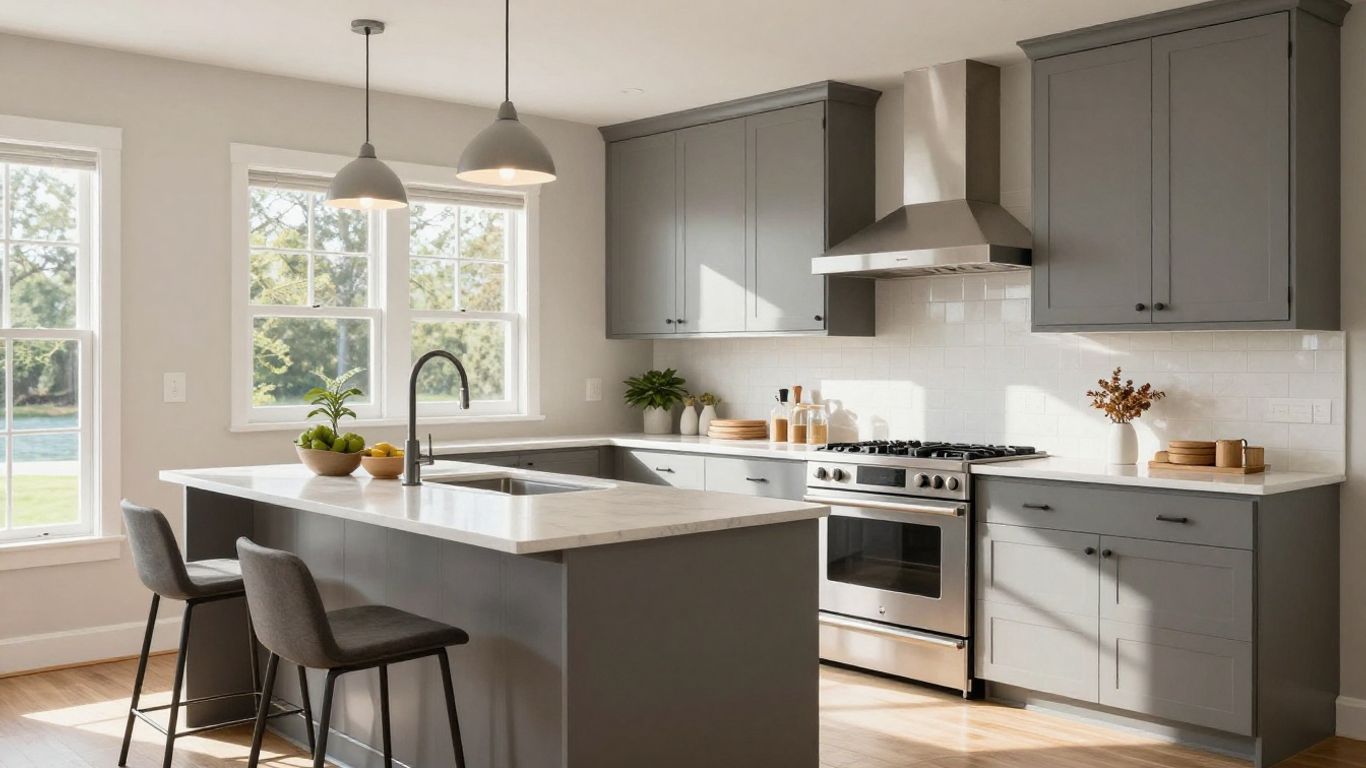 Modern kitchen redesign with sleek cabinets and appliances.