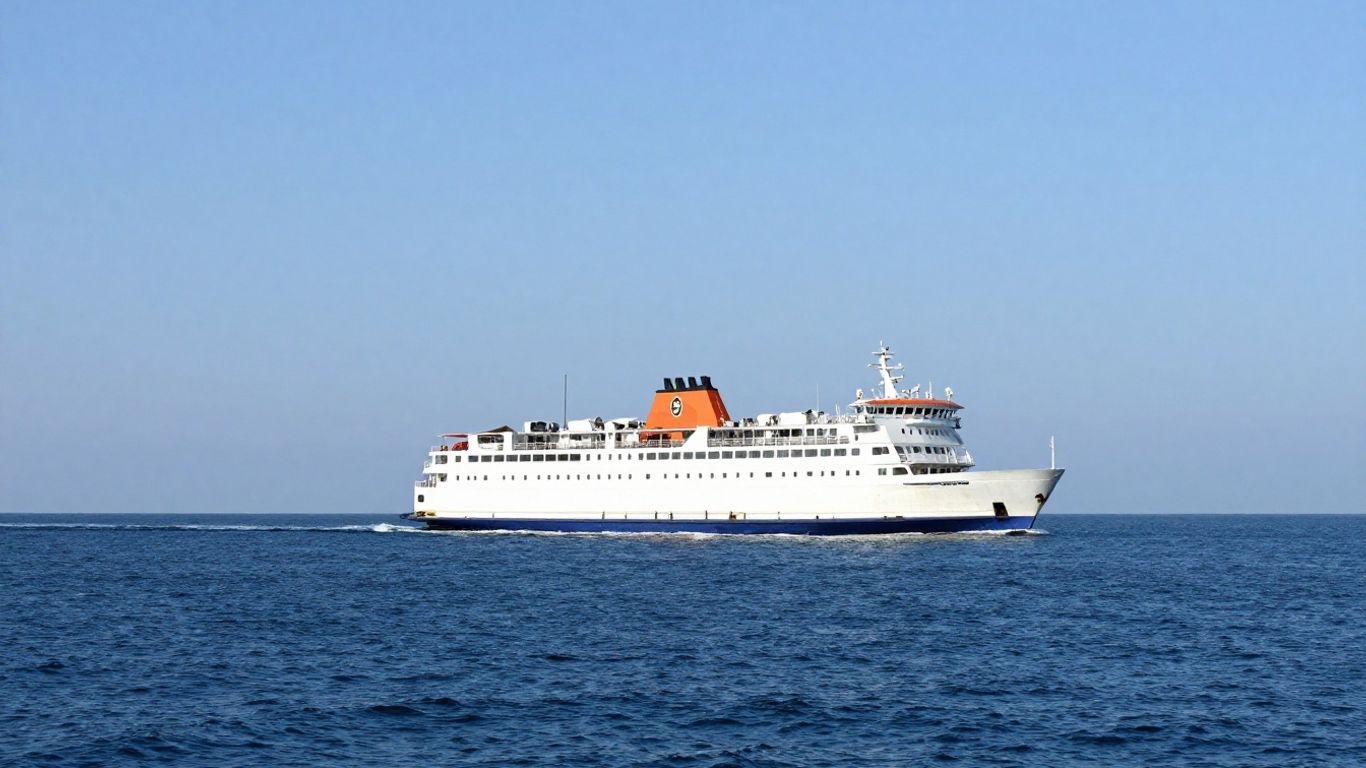 Ferry sailing across the ocean towards Santander.