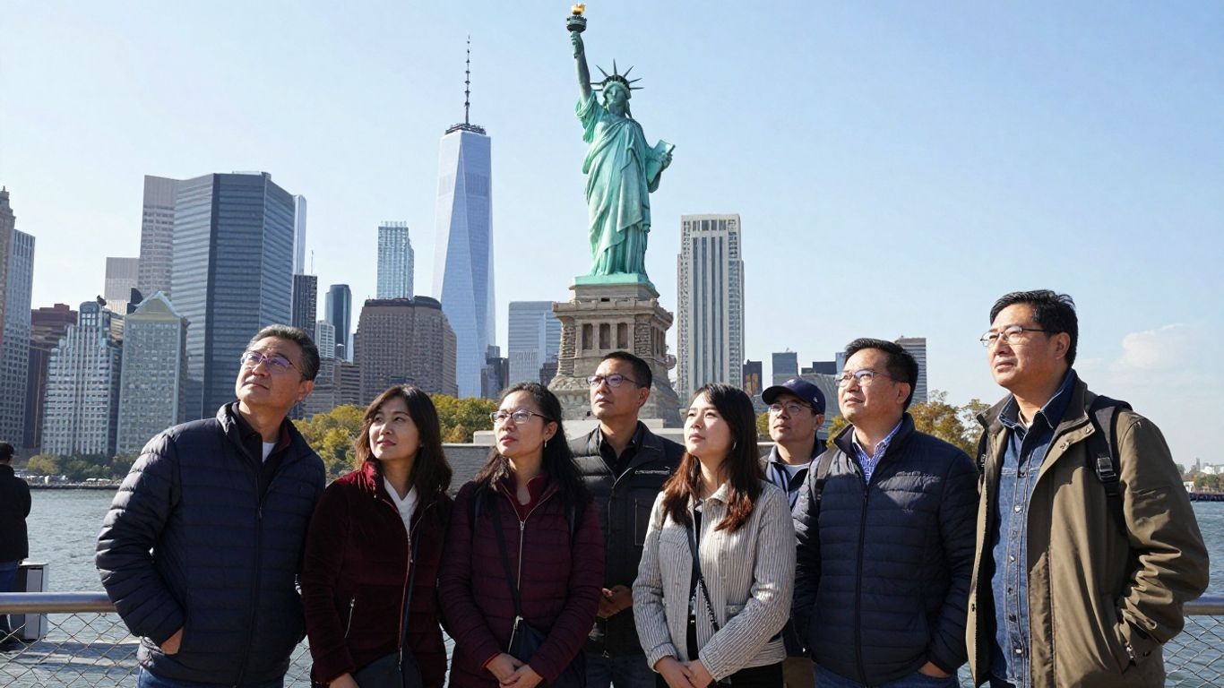 Estatua de la Libertad y horizonte de Nueva York.
