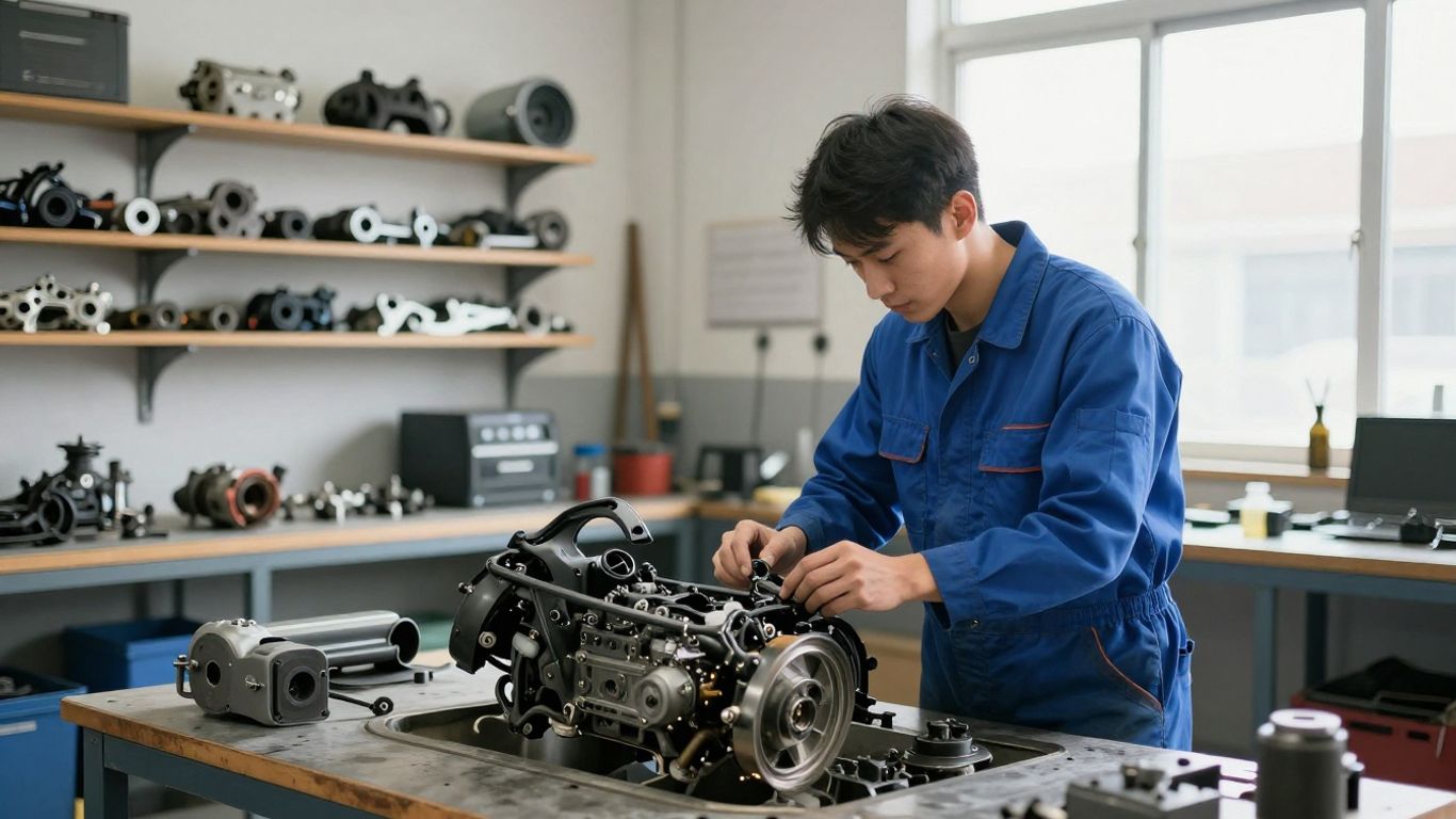 Mechanic working on a Fiat car in Canberra.