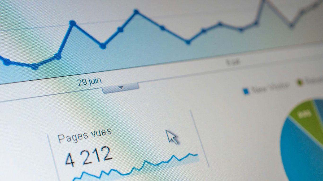 a close up of a computer screen with a graph on it