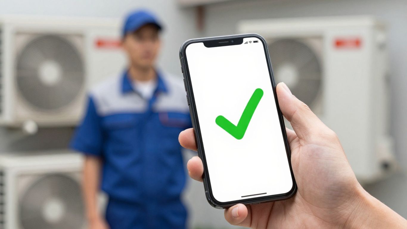 HVAC invoice on a smartphone screen